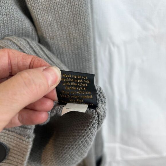 Helix Vintage Fair Isle Shawl Collar Fisherman Sweater Mens Size Medium Cotton - Picture 6 of 10